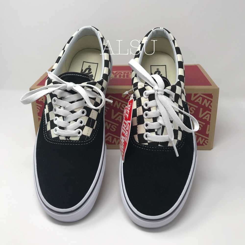 VANS ERA Primary Check Black White Suede Canvas W - Picture 4 of 7